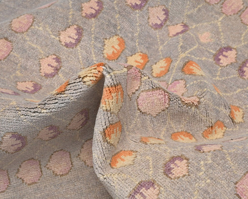 3x5 Gray Kuba Afghan Hand Knotted Wool Area Rug